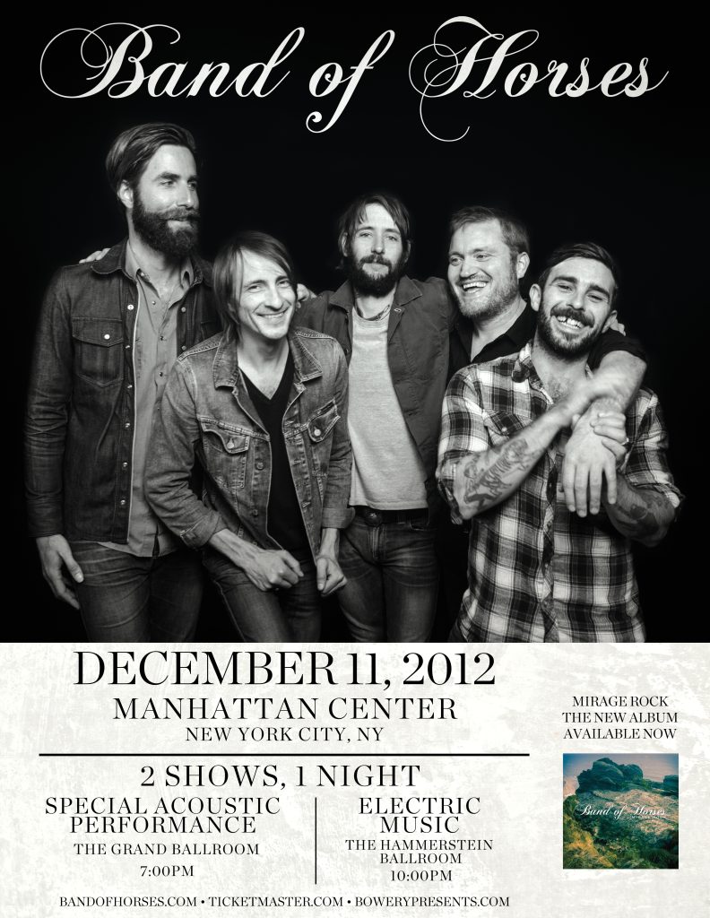 Band of Horses to Play Both the Grand & Hammerstein Ballrooms