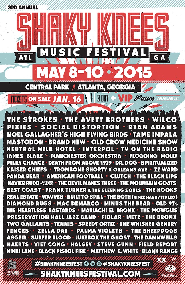 Shaky Knees 2015 Lineup Announcement