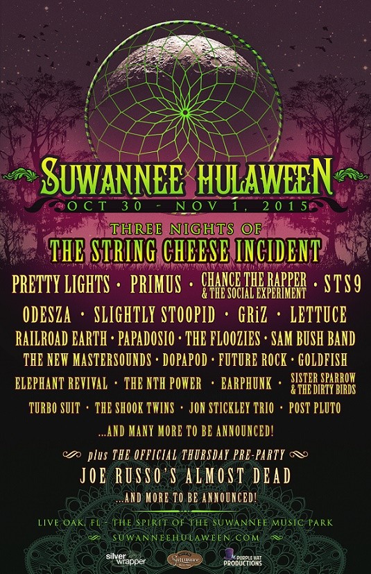 Suwannee Hulaween Announces 1st round of Artists