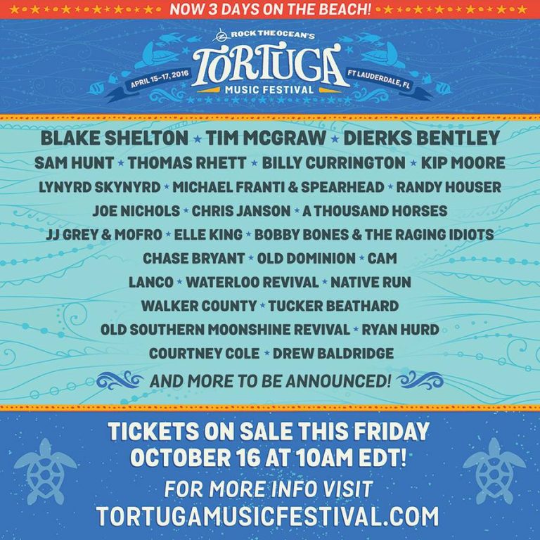Tortuga Music Festival Lineup Announces 2016 Lineup