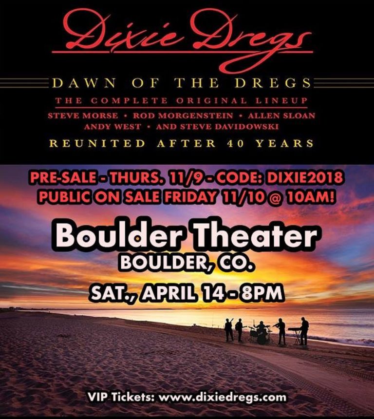 Just Announced: Dixie Dregs @ Boulder Theater | 4/14/18