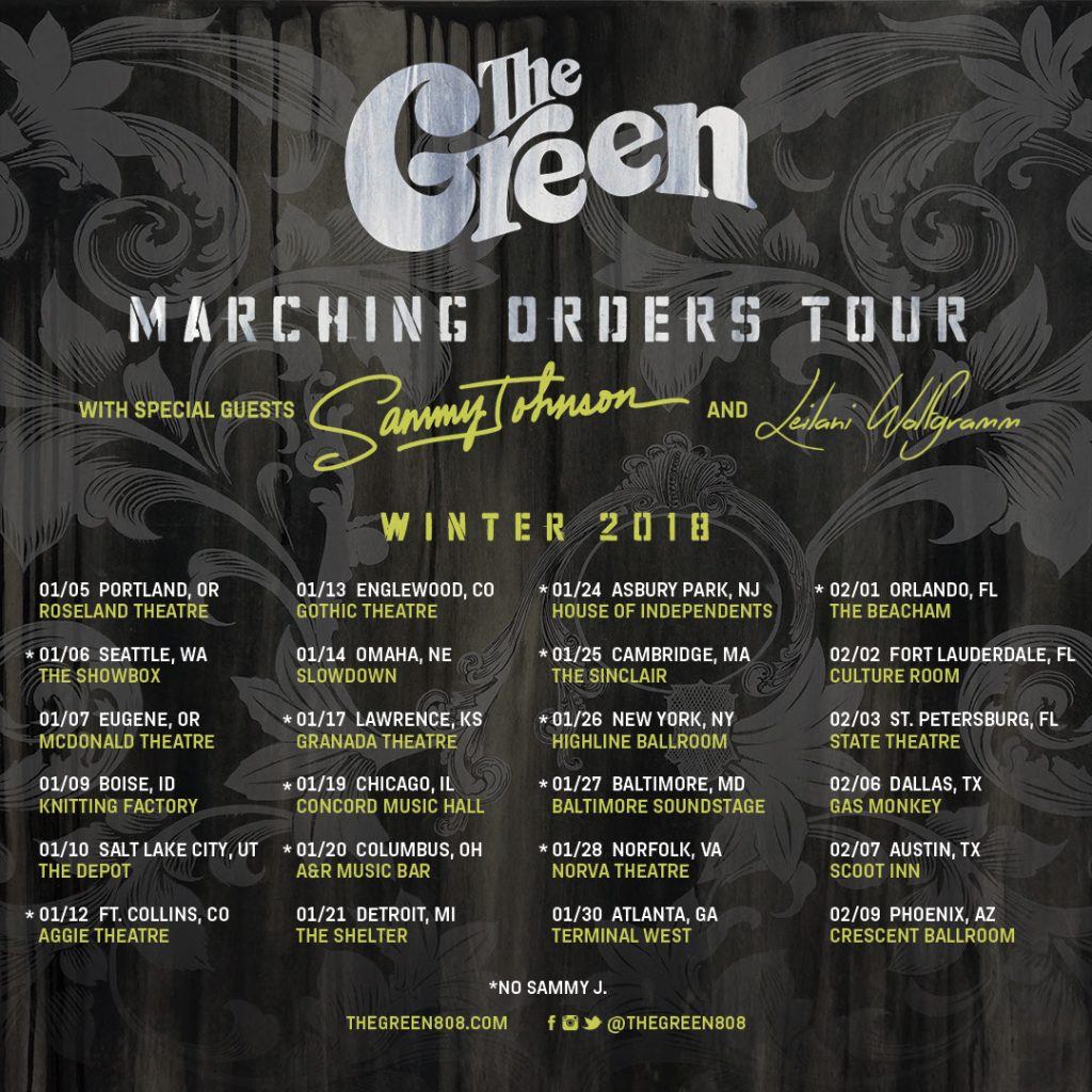 THE GREEN’S WINTER 2018 TOUR IS SET TO KICK OFF IN JANUARY