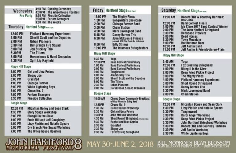 John Hartford Memorial Festival Announces Stage Schedule