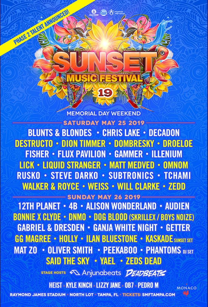 Sunset Music Fest announces Phase 2 lineup