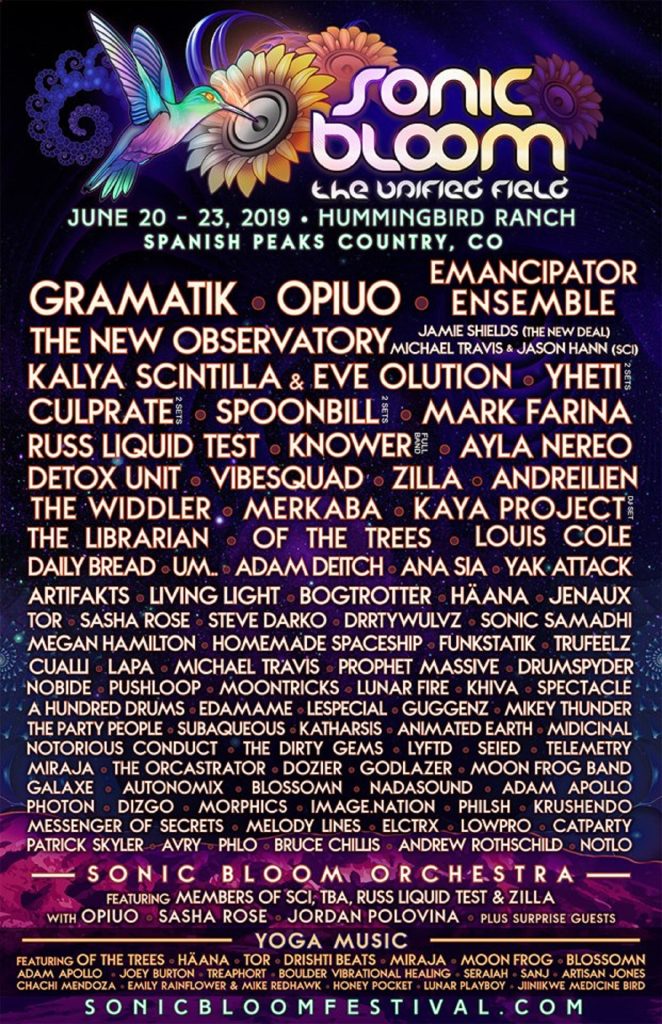 14th Annual SONIC BLOOM Announces Phase 3 of Musical Artists