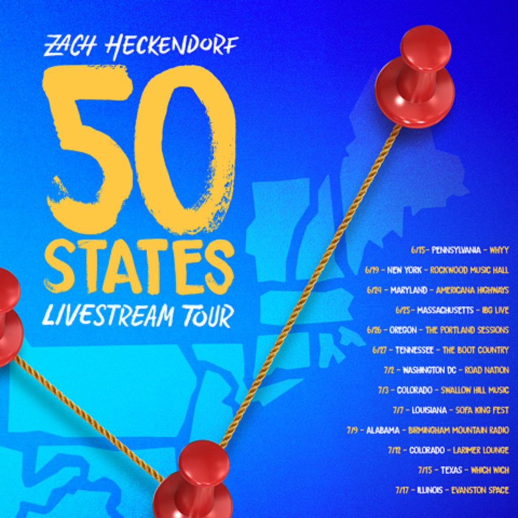 Acoustic Guitarist, Zach Heckendorf Announces First Leg of "50 States Livestream Tour"