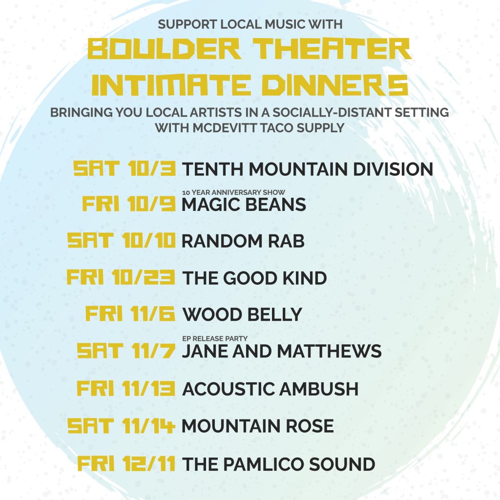 Boulder Theater Reopening October 2020