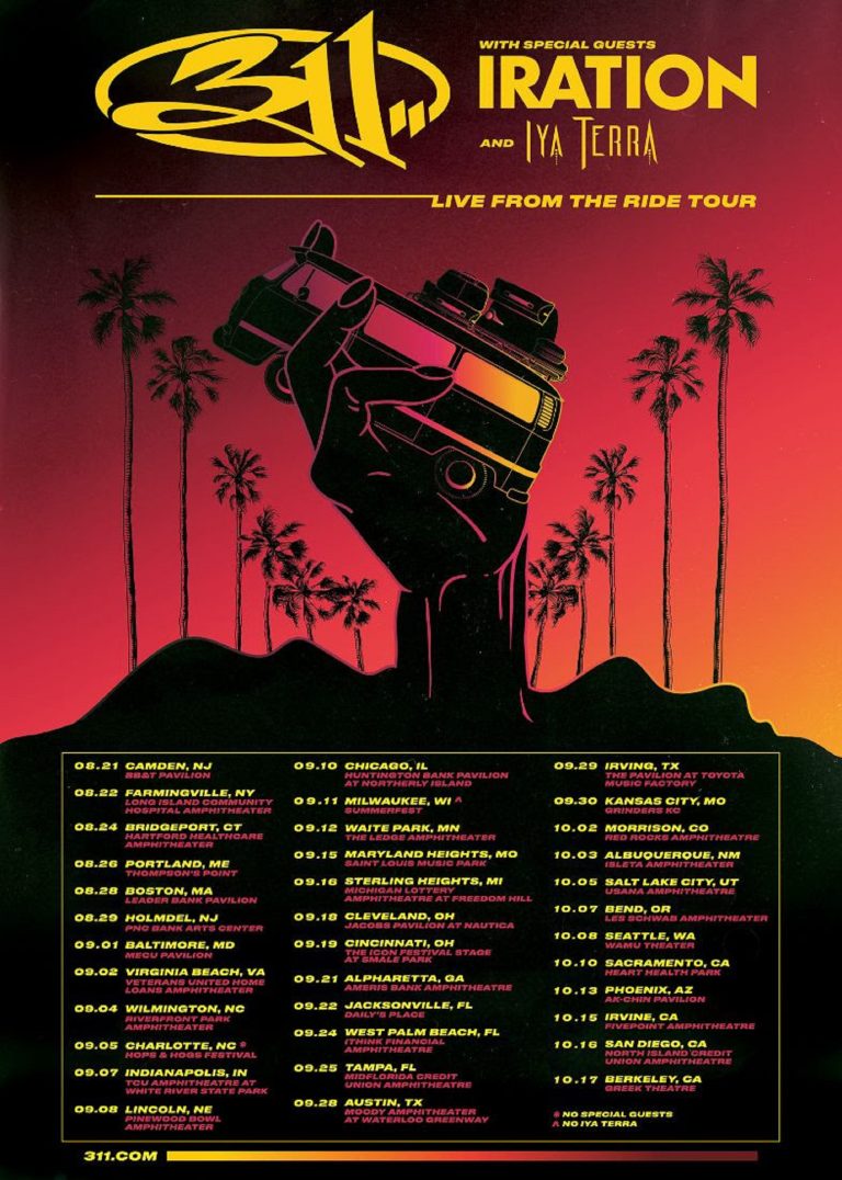 311 Announce “Live From The Ride” Tour With Special Guests Iration and Iya Terra