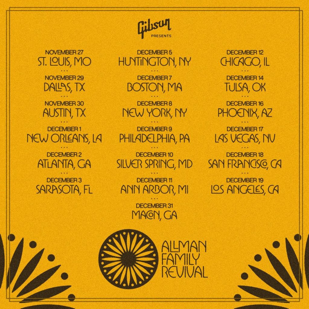 The Allman Family Revival presented by Gibson announces NYE in Macon