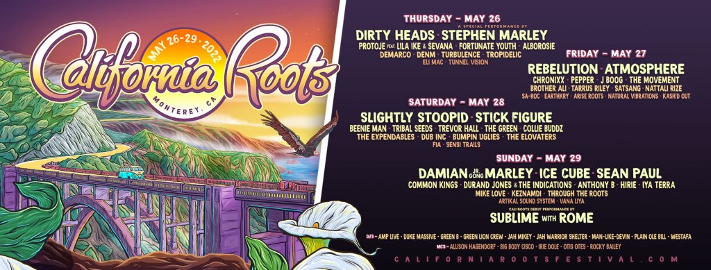 Cali Roots 2022 Final Line-up Announce: Sean Paul, Ice Cube, Stick Figure, Beenie Man, Sublime with Rome, Chronixx, Damian ‘Jr Gong” Marley & More)