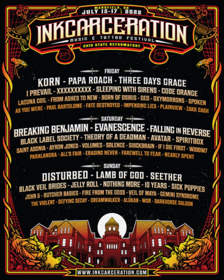 Inkcarceration Music & Tattoo Festival Returns July 15-17, 2022