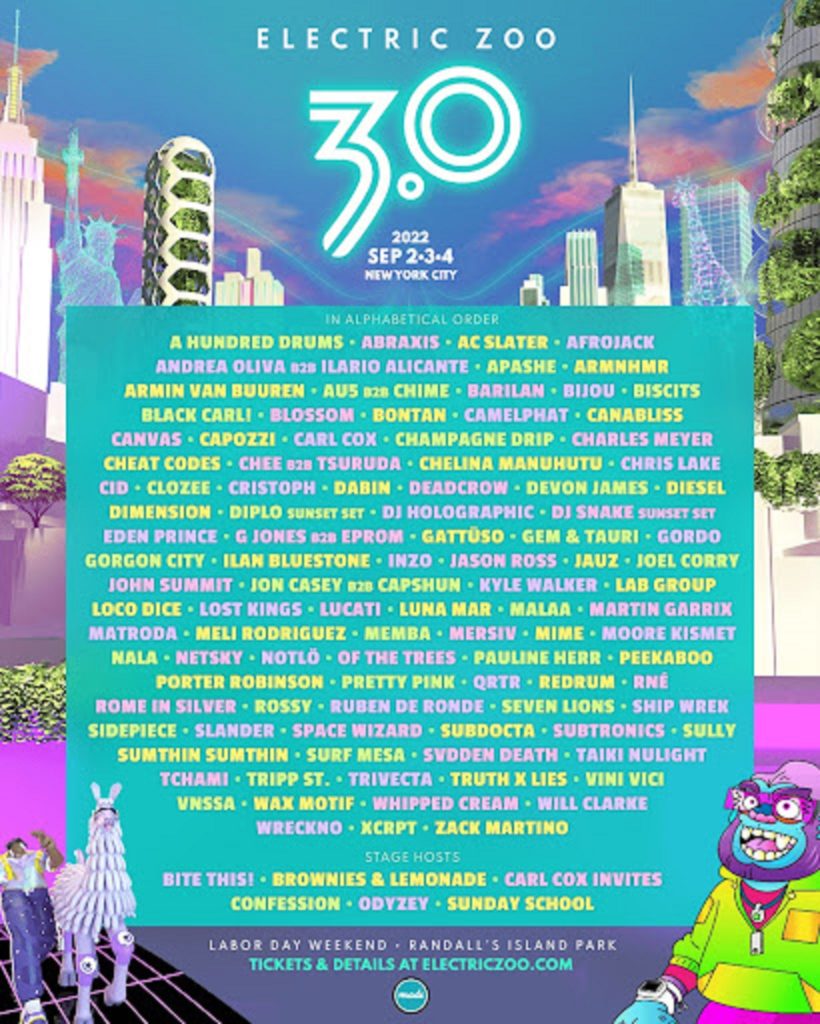 Electric Zoo 3.0 Announces Complete Lineup Labor Day Weekend 2022