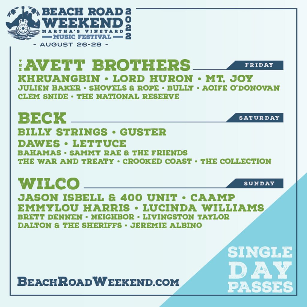 Beck, Wilco, The Avett Brothers, and Billy Strings, Khruangbin, Jason Isebll & The 400 Unit, Emmylou Harris, Lucinda Williams and more all part of Beach Road Weekend 2022