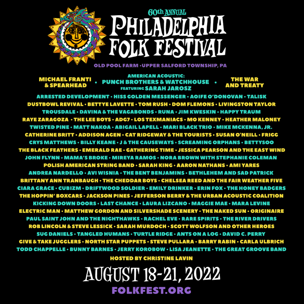 PHILADELPHIA FOLK FESTIVAL Announces Final Round of Artists for 60th Anniversary Event