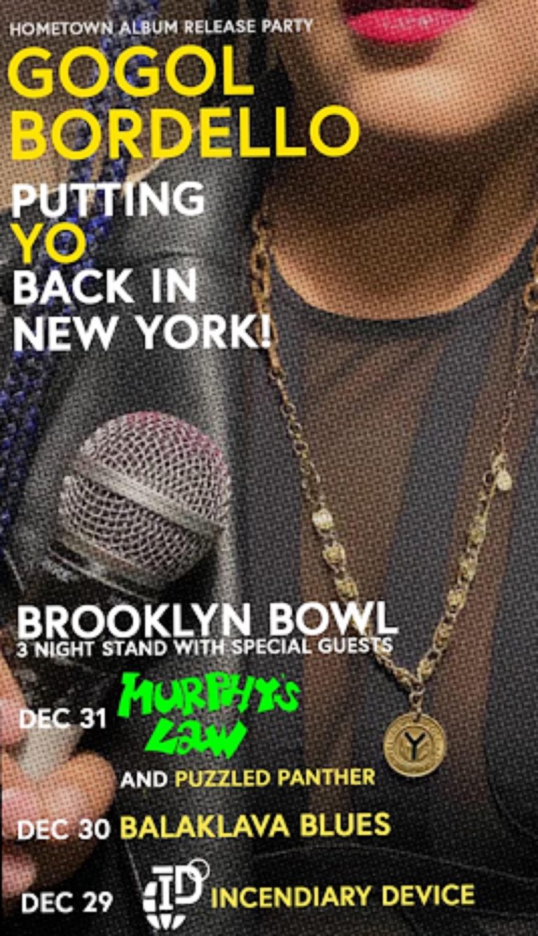 Gogol Bordello Celebrates 15 Years Of New Year's Eve Shows w/ Murphy's Law + More