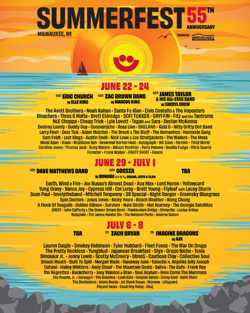 Summerfest Announces 2023 Lineup for 55th Anniversary