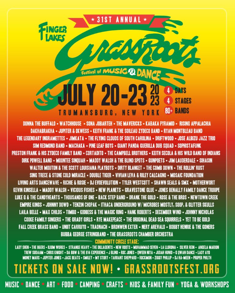 31st Annual Finger Lakes GrassRoots Festival Lineup Announced
