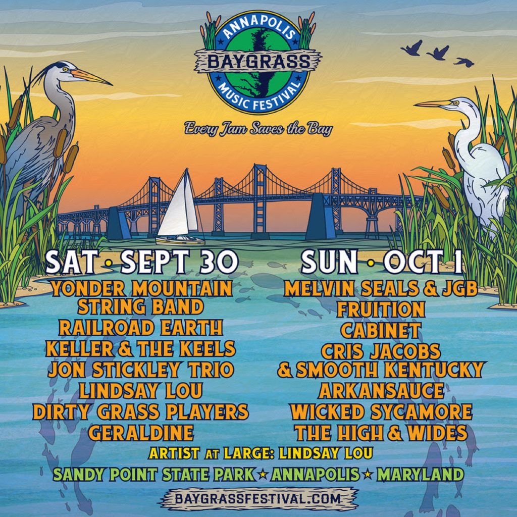 Annapolis Baygrass Daily Lineups! Yonder, Railroad, Keller & The Keels, Melvin Seals & JGB, Fruition