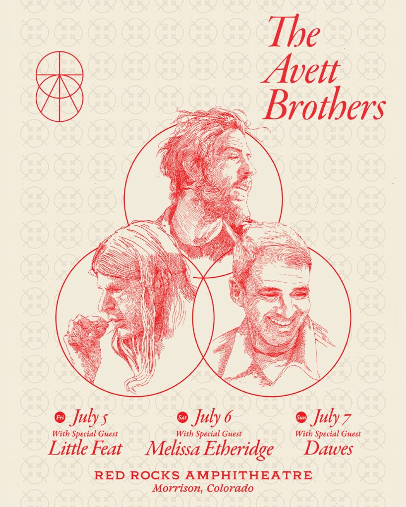 The Avett Brothers Announce a Three-Night Spectacle at Red Rocks Amphitheatre with Special Guests Little Feat, Dawes, and Melissa Etheridge