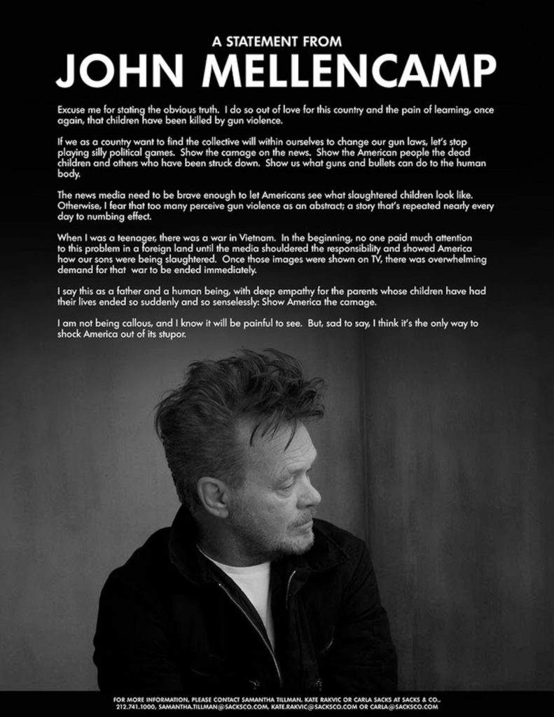 John Mellencamp Calls for Transparency in Gun Violence Reporting to Spur Legislative Change
