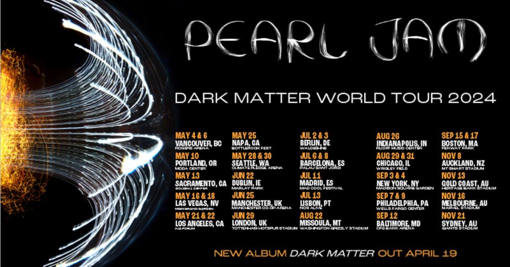 Pearl Jam Announces "Dark Matter World Tour 2024"