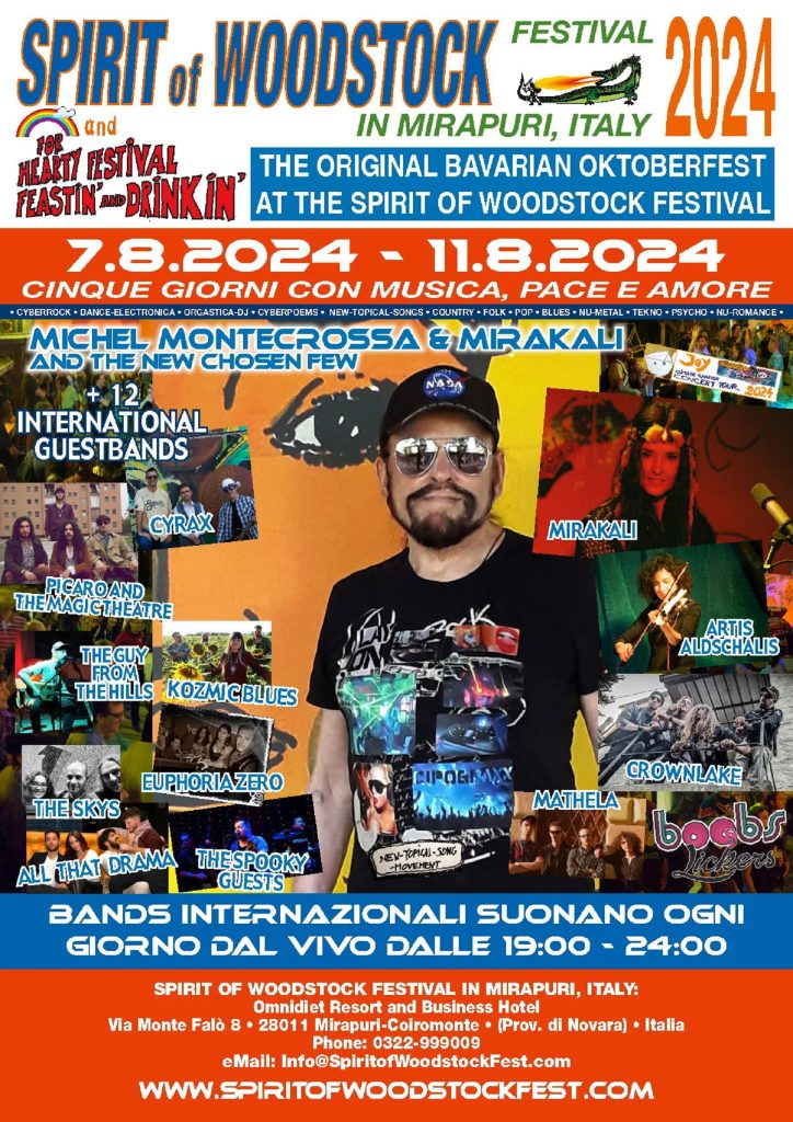 Spirit of Woodstock Festival 2024 Kicks Off with Michel Montecrossa’s Anthemic 'My Spirit of Woodstock Festival Song 2024'