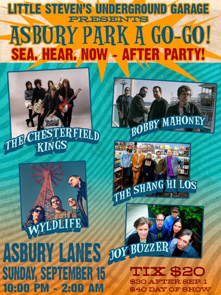 Little Steven's Underground Garage Presents: 'Asbury Park A Go-Go!' Sunday, September 15 @ Asbury Lanes