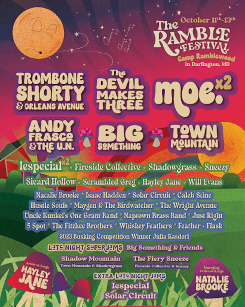 The 3rd annual Ramble Festival unveils full artist lineup; Trombone Shorty, The Devil Makes Three, moe., Andy Frasco and more