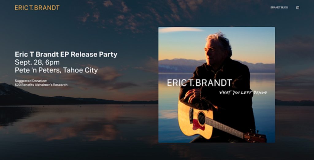 Eric T Brandt’s Inspirational Musical Journey Culminates in EP Release Party and Benefit for Alzheimer’s Research