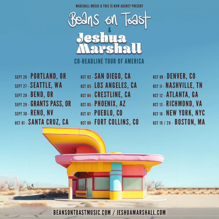 Outlaw UK Folk Singer BEANS ON TOAST and JESHUA MARSHALL, of Larry and His Flask, Announce U.S. Co-Headline Tour, Sept 26 – Oct 20