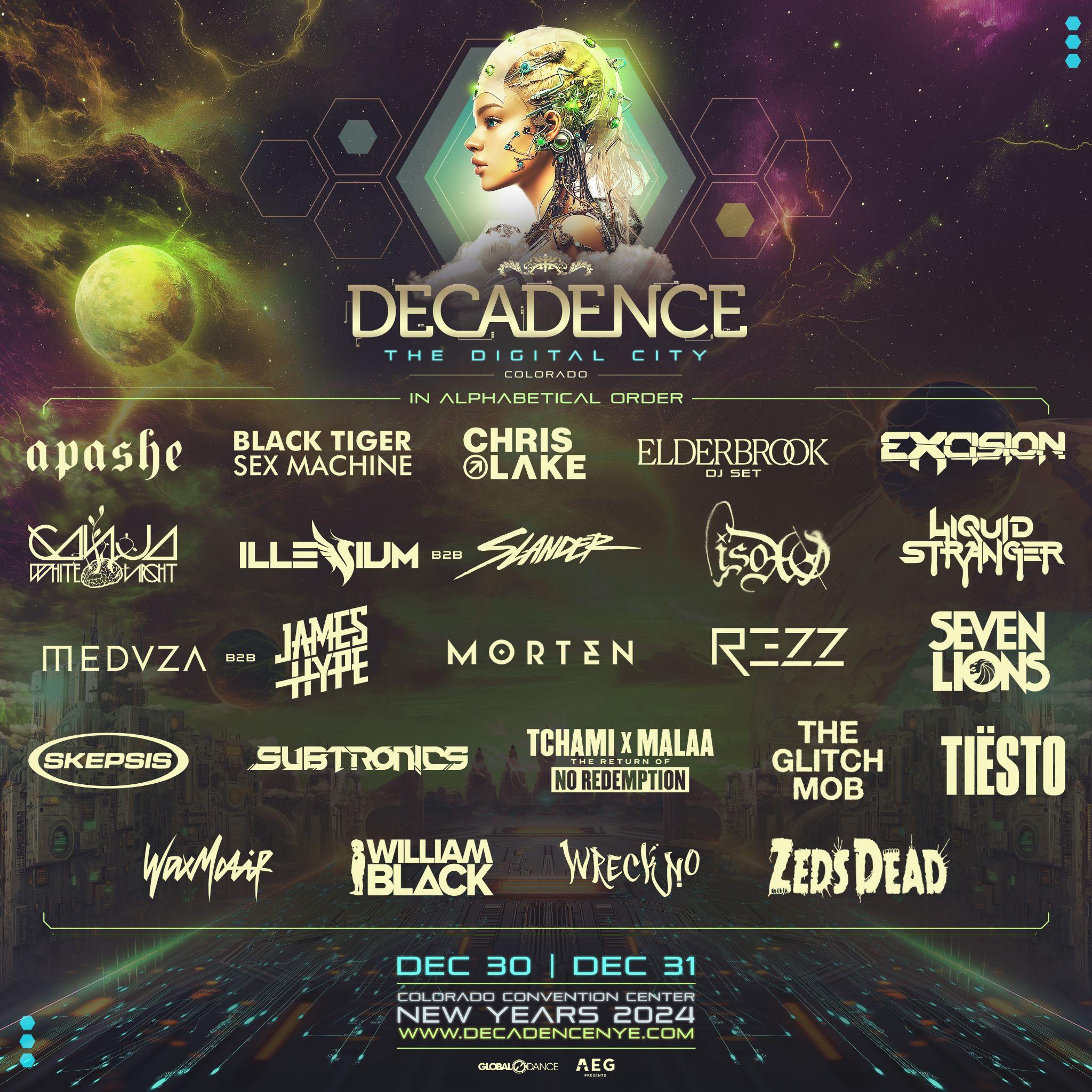 Decadence Colorado Releases Massive 2024 NYE Lineup