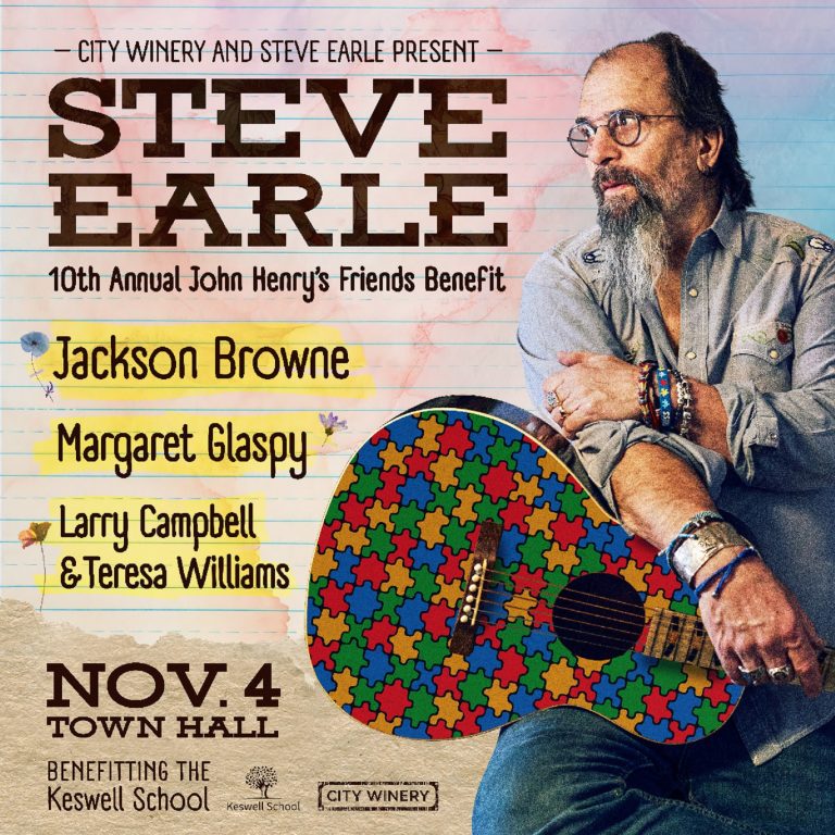 Steve Earle & City Winery Announce 10th Annual John Henry’s Friends Benefit Concert on November 4 at The Town Hall in New York City