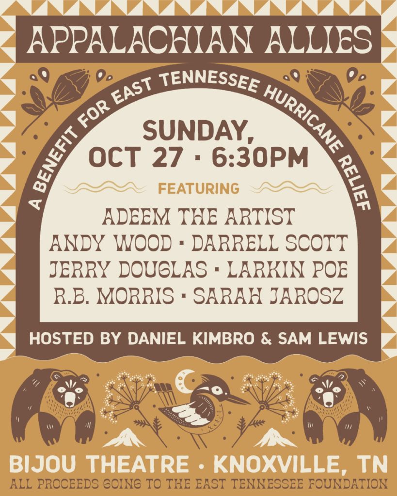 Appalachian Allies Announces Benefit Concert for East Tennessee Hurricane Relief