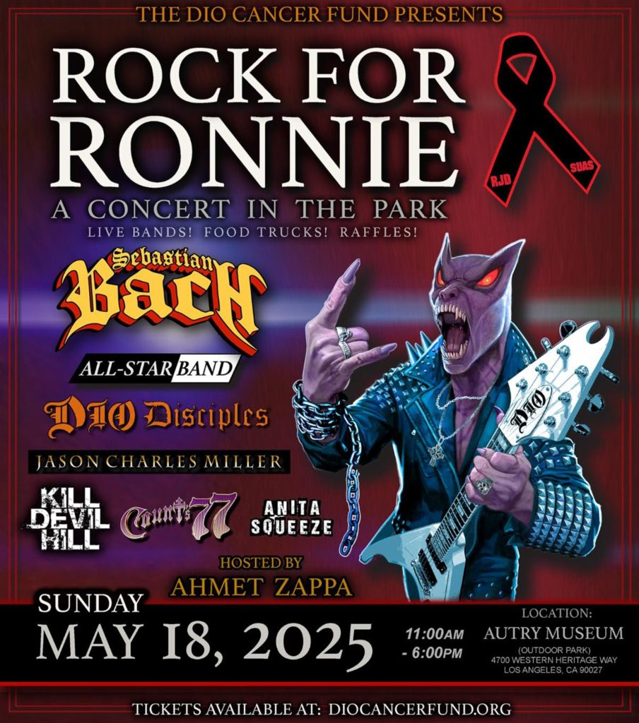 TICKETS ON SALE FOR ROCK FOR RONNIE CONCERT IN THE PARK BENEFITING THE RONNIE JAMES DIO STAND UP AND SHOUT CANCER FUND