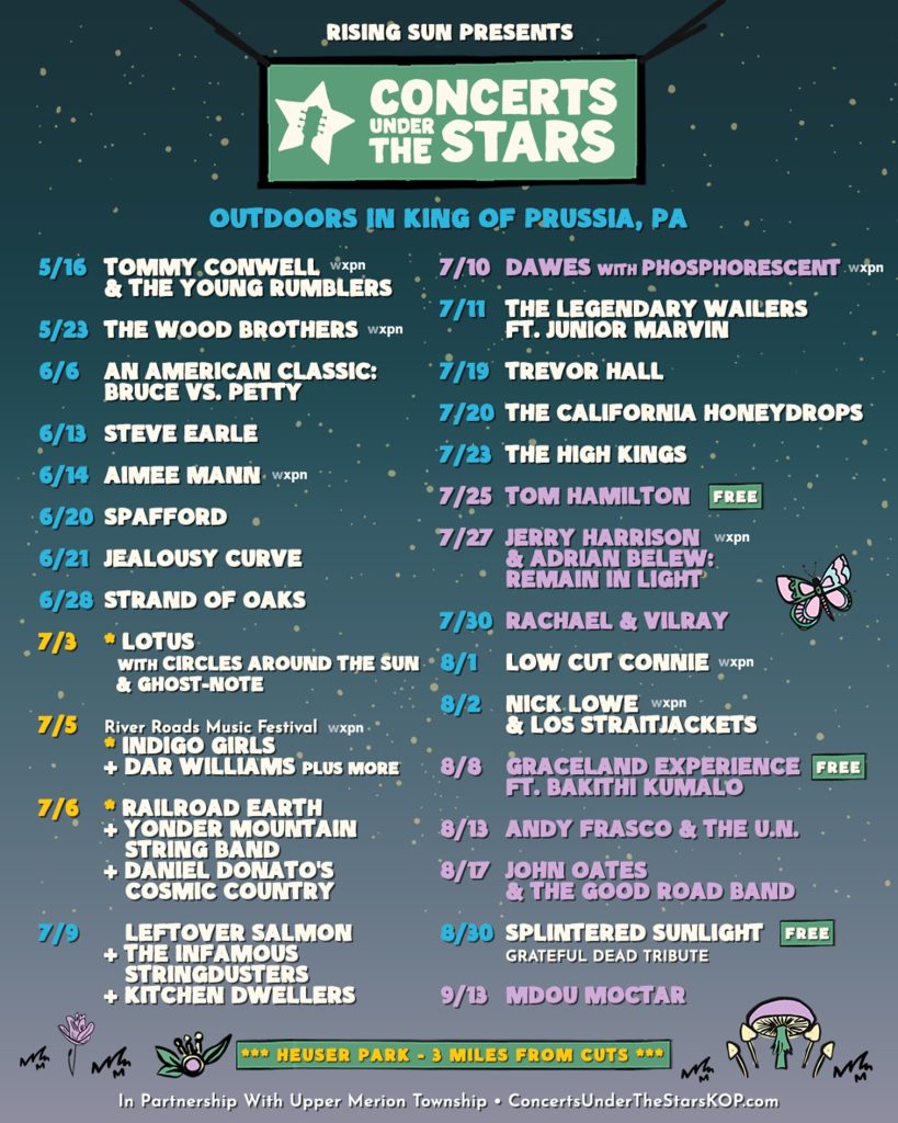 CONCERTS UNDER THE STARS SERIES UNVEILS ADDITIONAL SHOWS FOR SUMMER 2025 SEASON INCLUDING JERRY HARRISON + ADRIAN BELEW, MDOU MOCTAR, JOHN OATES, AND MORE