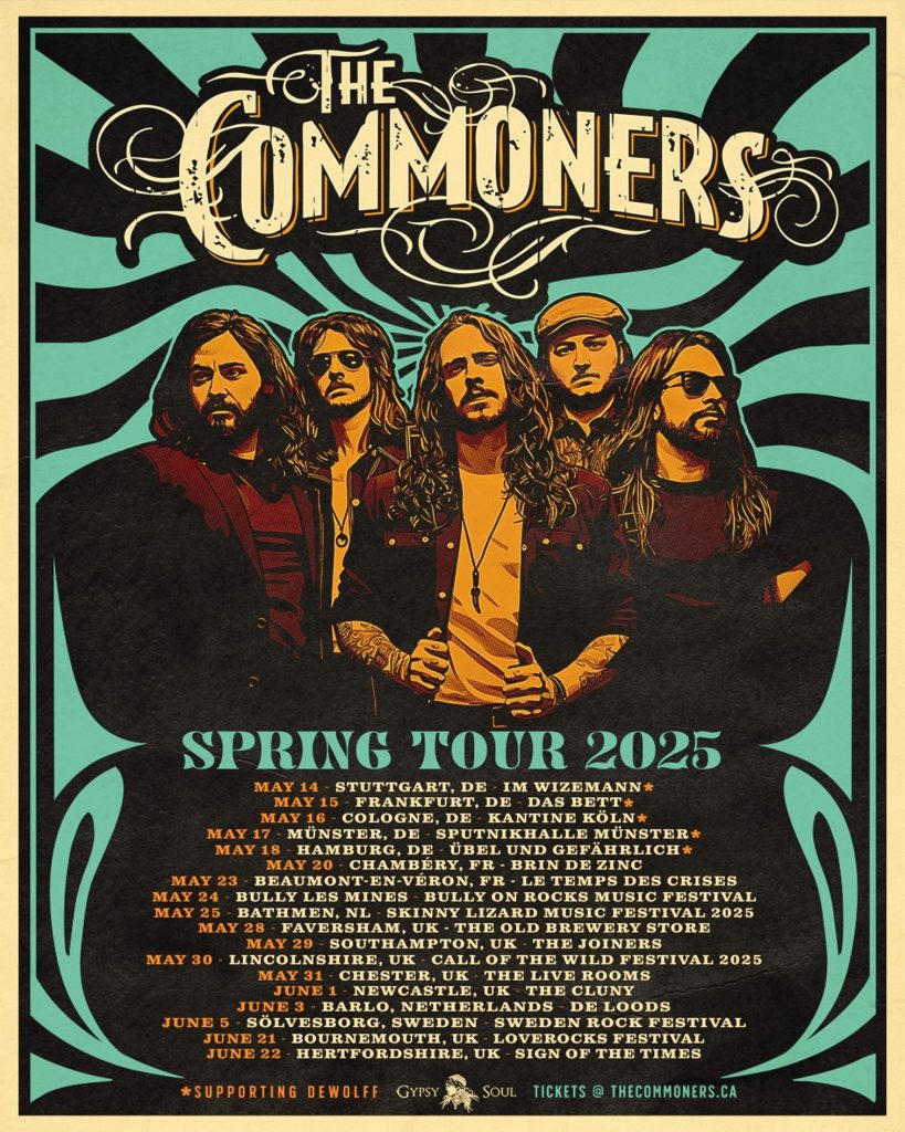 The Commoners release "Live In The UK" album to coincide with Spring 2025 European and UK Tour