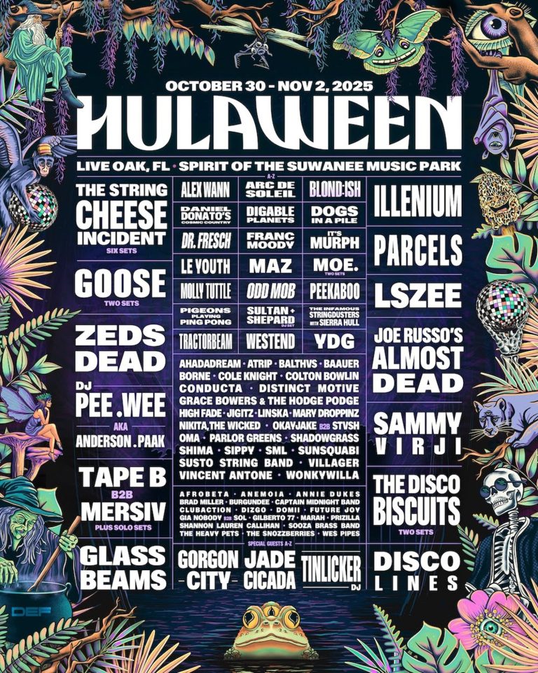 Suwannee Hulaween announces a powerhouse, multi-genre lineup for momentous 12th annual edition