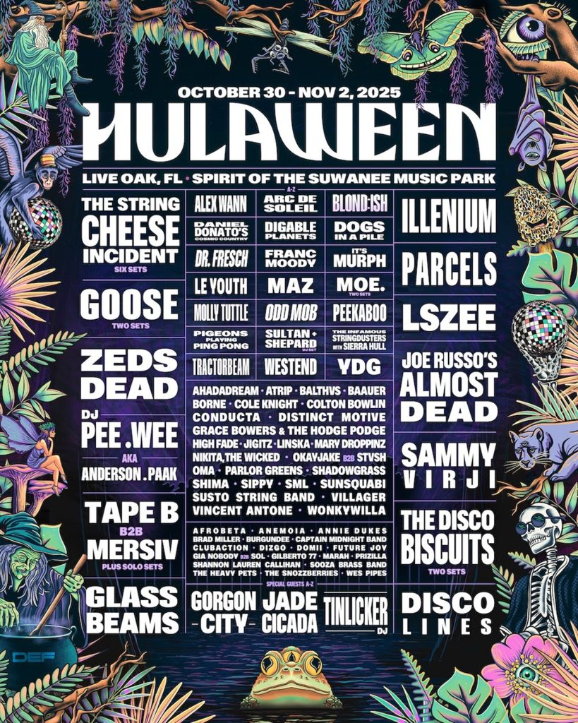Suwannee Hulaween announces a powerhouse, multi-genre lineup for momentous 12th annual edition