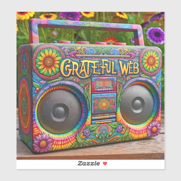 Grateful Web boombox Sticker