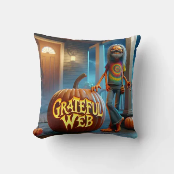 Halloween Hippie Throw Pillow