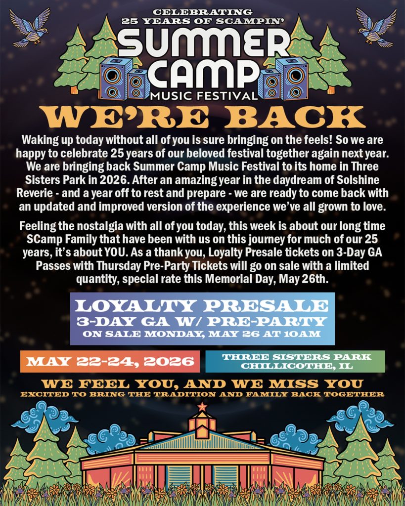 Summer Camp Music Festival Announces Loyalty Presale for 25th Anniversary Event Taking Place Memorial Day Weekend 2026