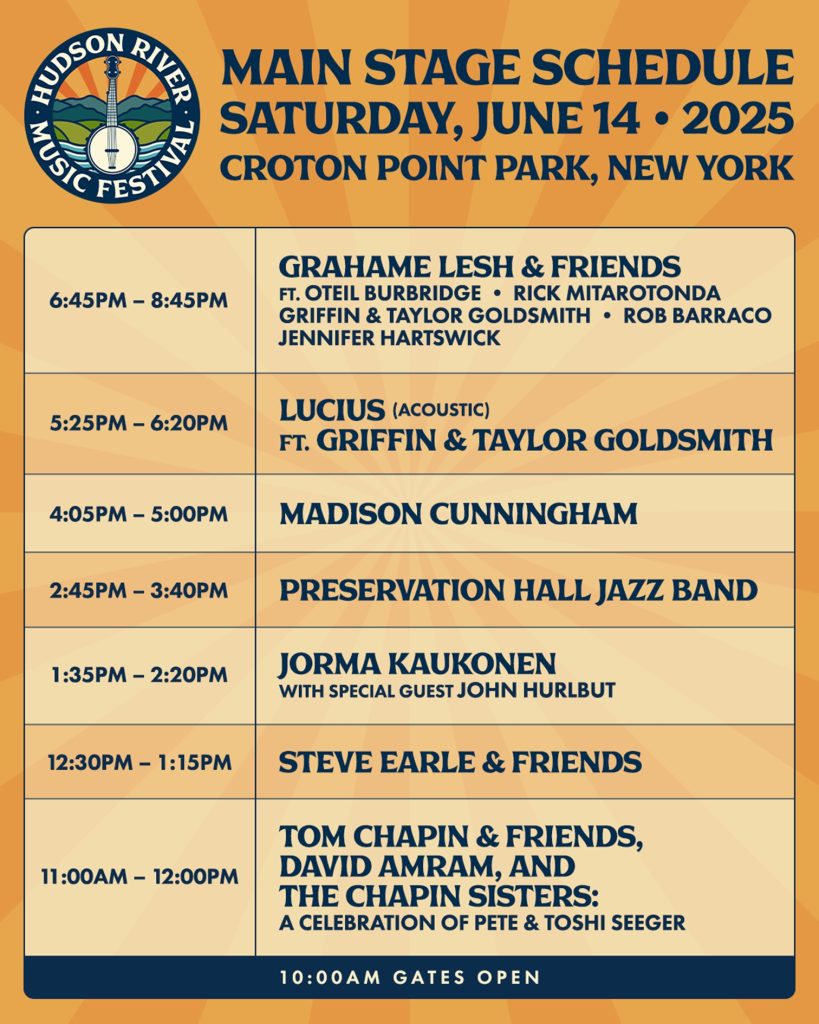 HUDSON RIVER MUSIC FESTIVAL ANNOUNCE  TOM CHAPIN & FRIENDS AND THE CHAPIN SISTERS: A CELEBRATION OF PETE & TOSHI SEEGER