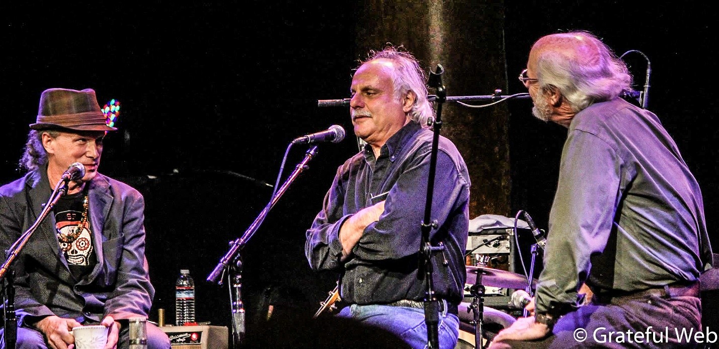 Steve Kimock, Greg Anton and San Francisco Chronicle music columnist Joel Selvin