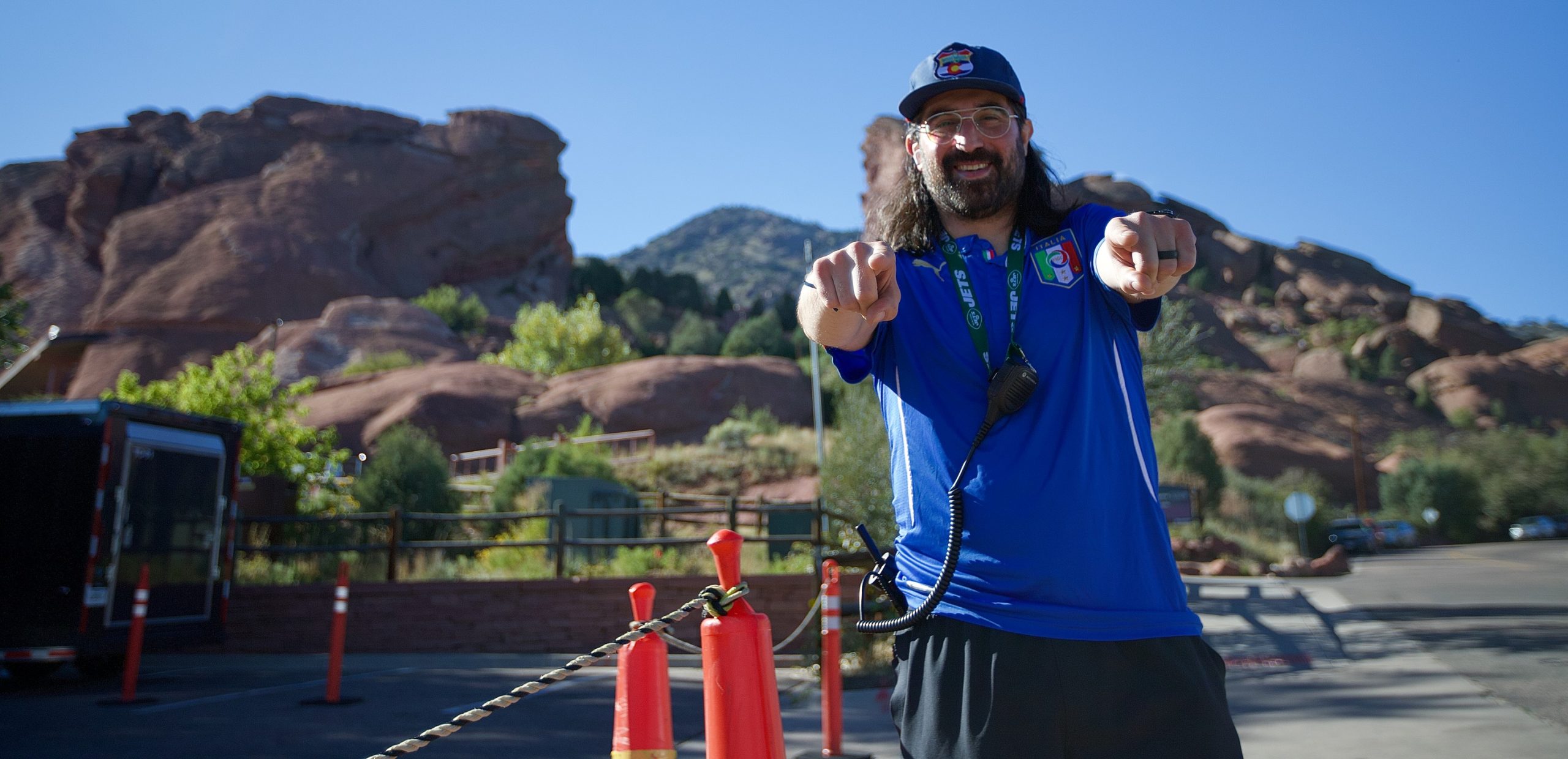 working hard in the Red Rocks lot