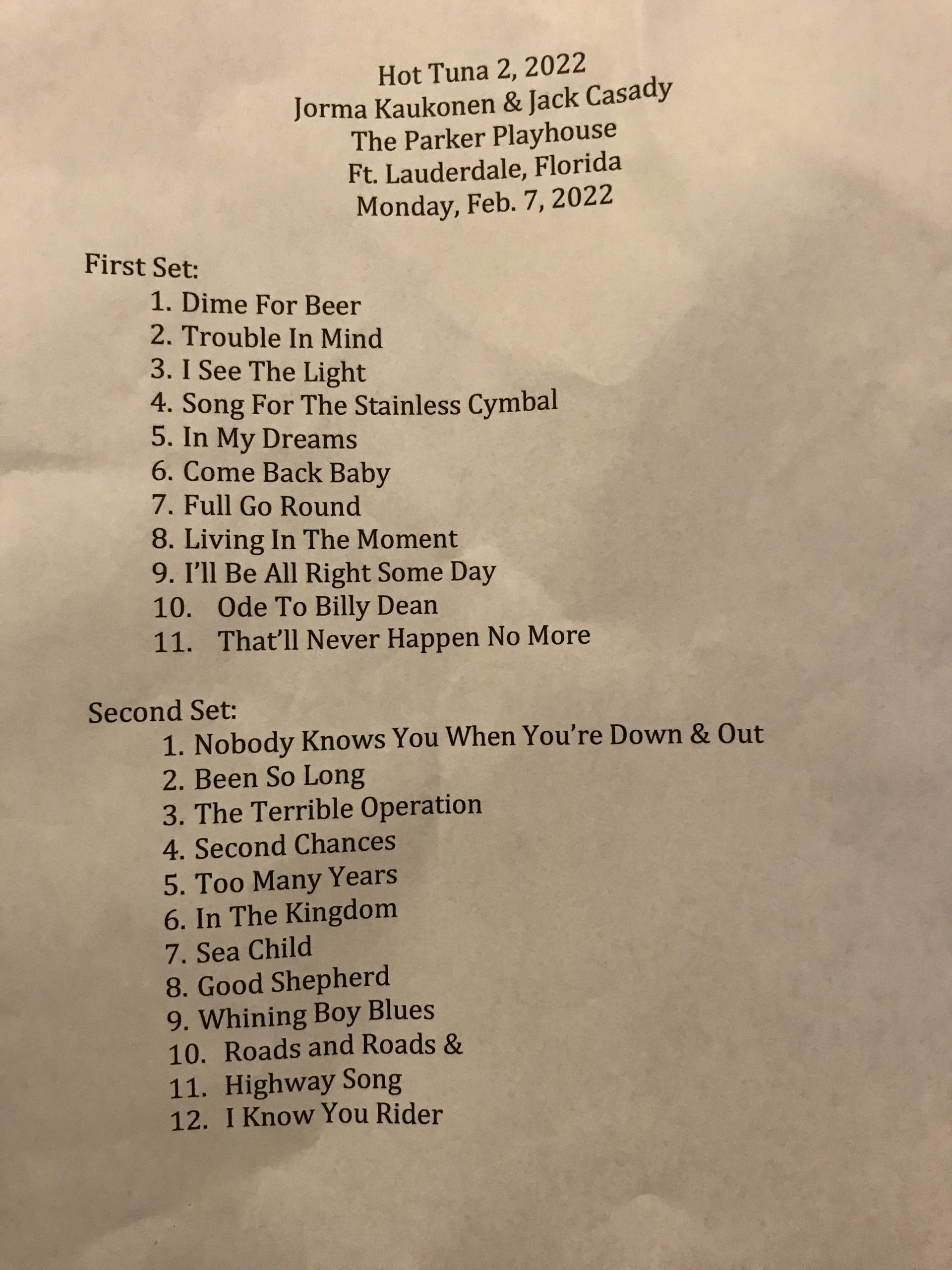 Acoustic Hot Tuna | February 7th, 2022