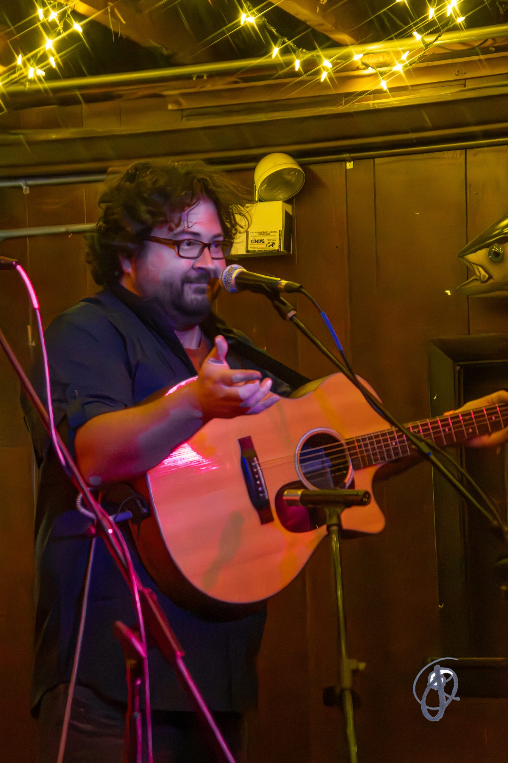 Andrew VanNorstrand of the Faux Paws chatting with the crowd