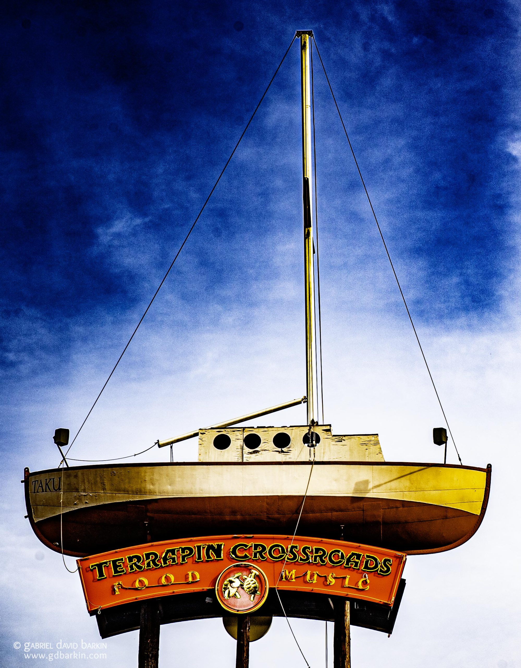 The Terrapin Crossroads sign still sits above the street