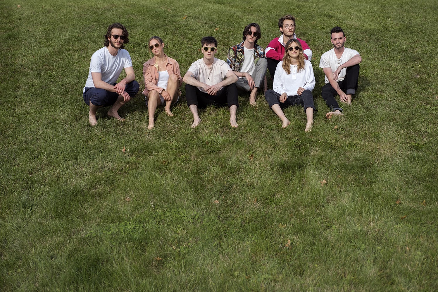 Melt. (L-R) (Nick Sare (Saxophone), Veronica Stewart-Frommer (Lead Vocals), Lucas Saur (Bass), Eric Gabriel (Vocals, Keys) Coulou (trumpet) Marlo Shankweiler (Guitar), Josh Greenzeig ). Photo: Gus Aronson