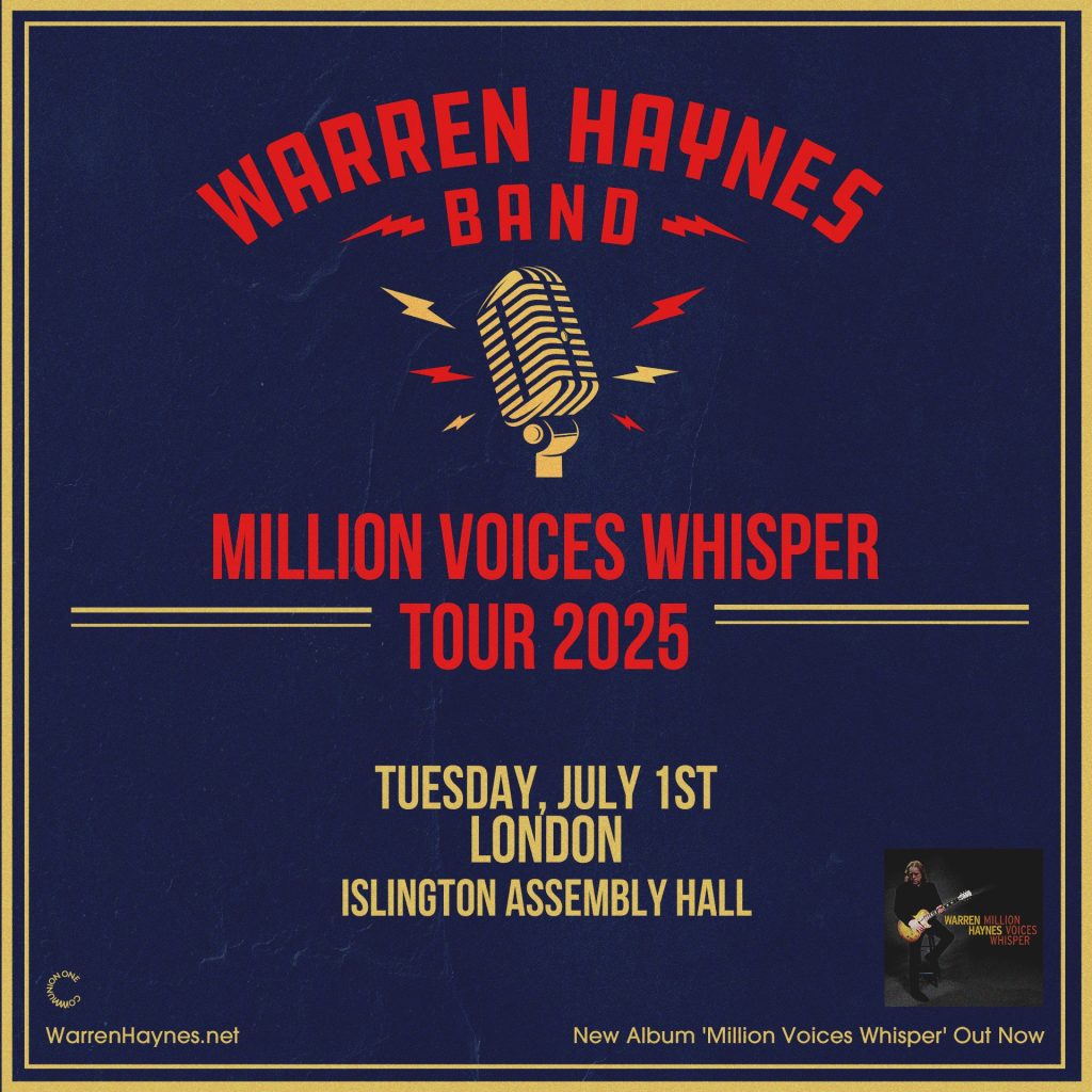 Warren Haynes Band Announce Rare UK Concert at London Islington Assembly Hall on Tuesday July 1st