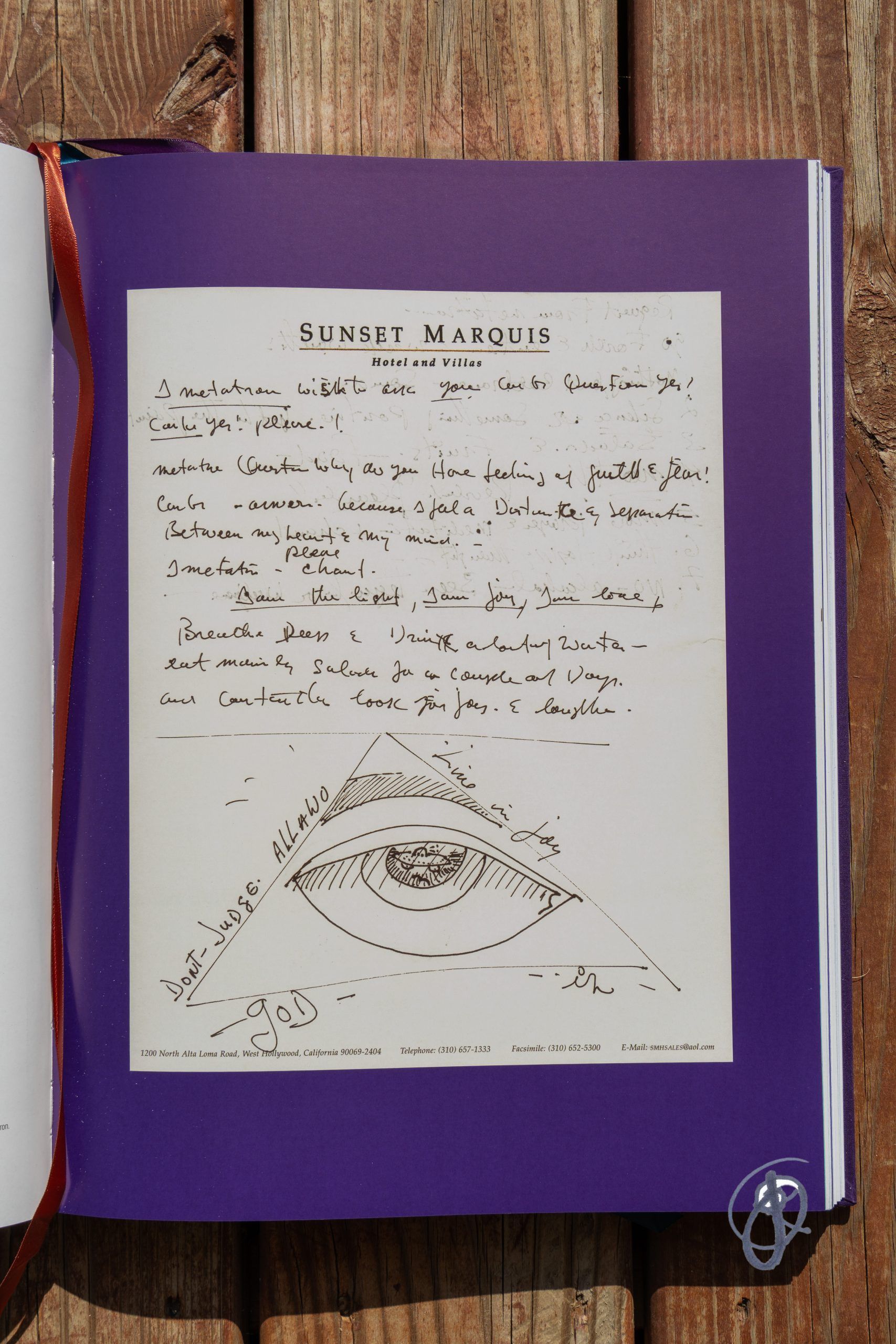 Carlos's hand drawn symbol for Metatron | Courtesy The Carlos Santana Archives